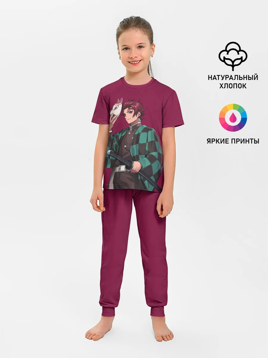 Детская пижама с брюками / KIMETSU NO YAIBA с маской