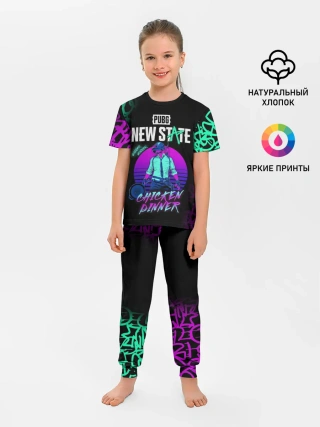 Детская пижама с брюками / PUBG NEW STATE / ПАБГ НЕОН