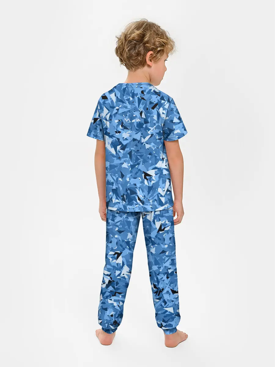 Детская пижама с брюками / Сине-бело-голубой лев