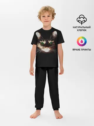 Детская пижама с брюками / Зеленоглазый кот