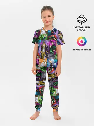 Детская пижама с брюками / Паттерн джоджо кира спидвагон