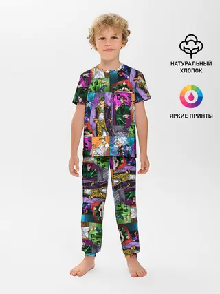 Детская пижама с брюками / Паттерн джоджо кира спидвагон