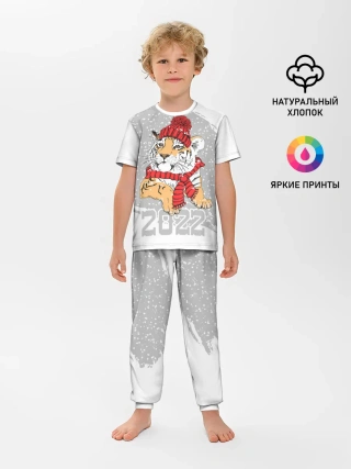 Детская пижама с брюками / Тигр в красной шапке