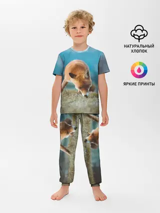 Детская пижама с брюками / Милая лисичка