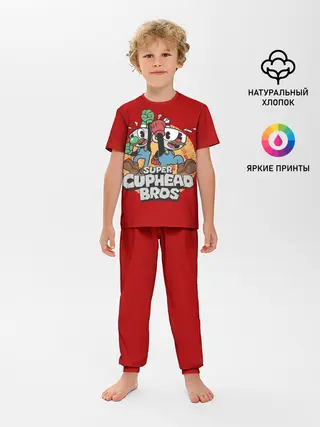 Детская пижама с брюками / Super Cuphead Bros