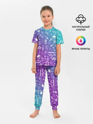 Детская пижама с брюками / Minecraft pattern