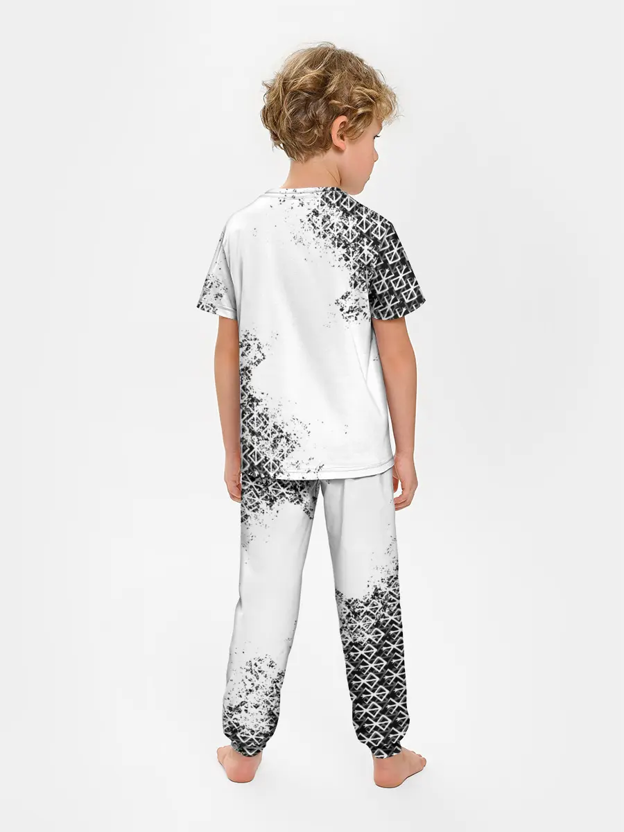 Детская пижама с брюками / БЕРСЕРК logo ч/б
