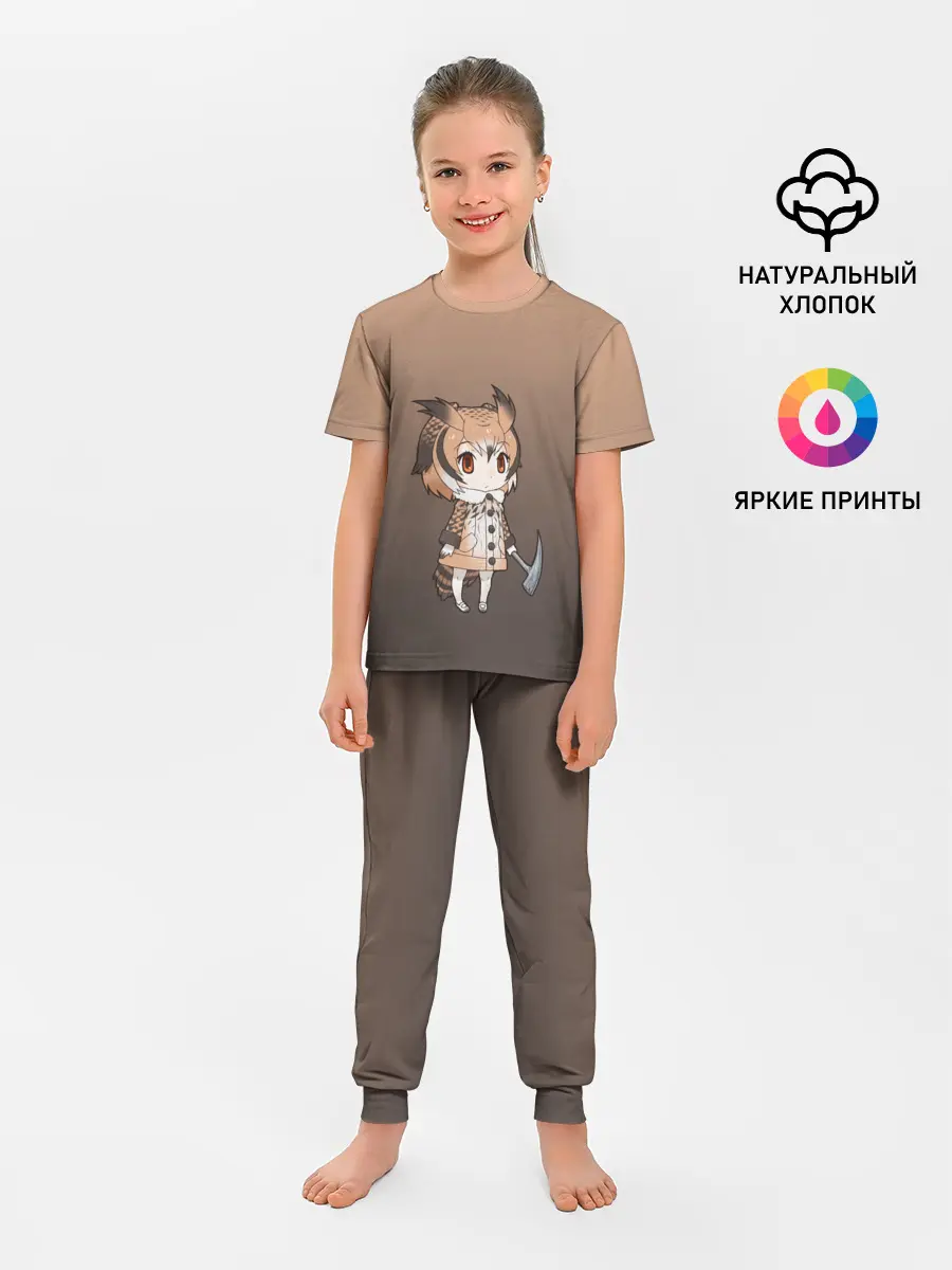 Детская пижама с брюками / девочка сова с топром