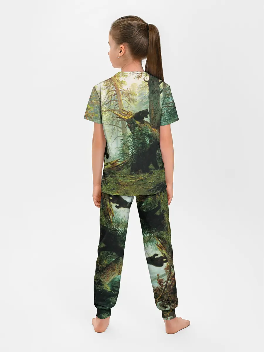 Детская пижама с брюками / Утро в сосновом лесу