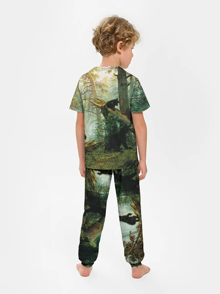 Детская пижама с брюками / Утро в сосновом лесу