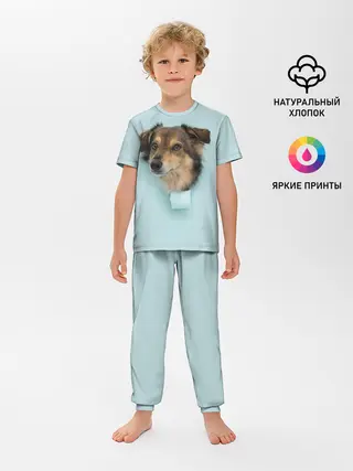 Детская пижама с брюками / Беспородная Собака дворняга / A Dog