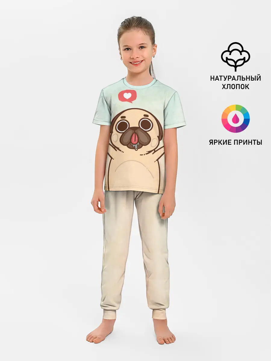 Детская пижама с брюками / Puglie Pug Like