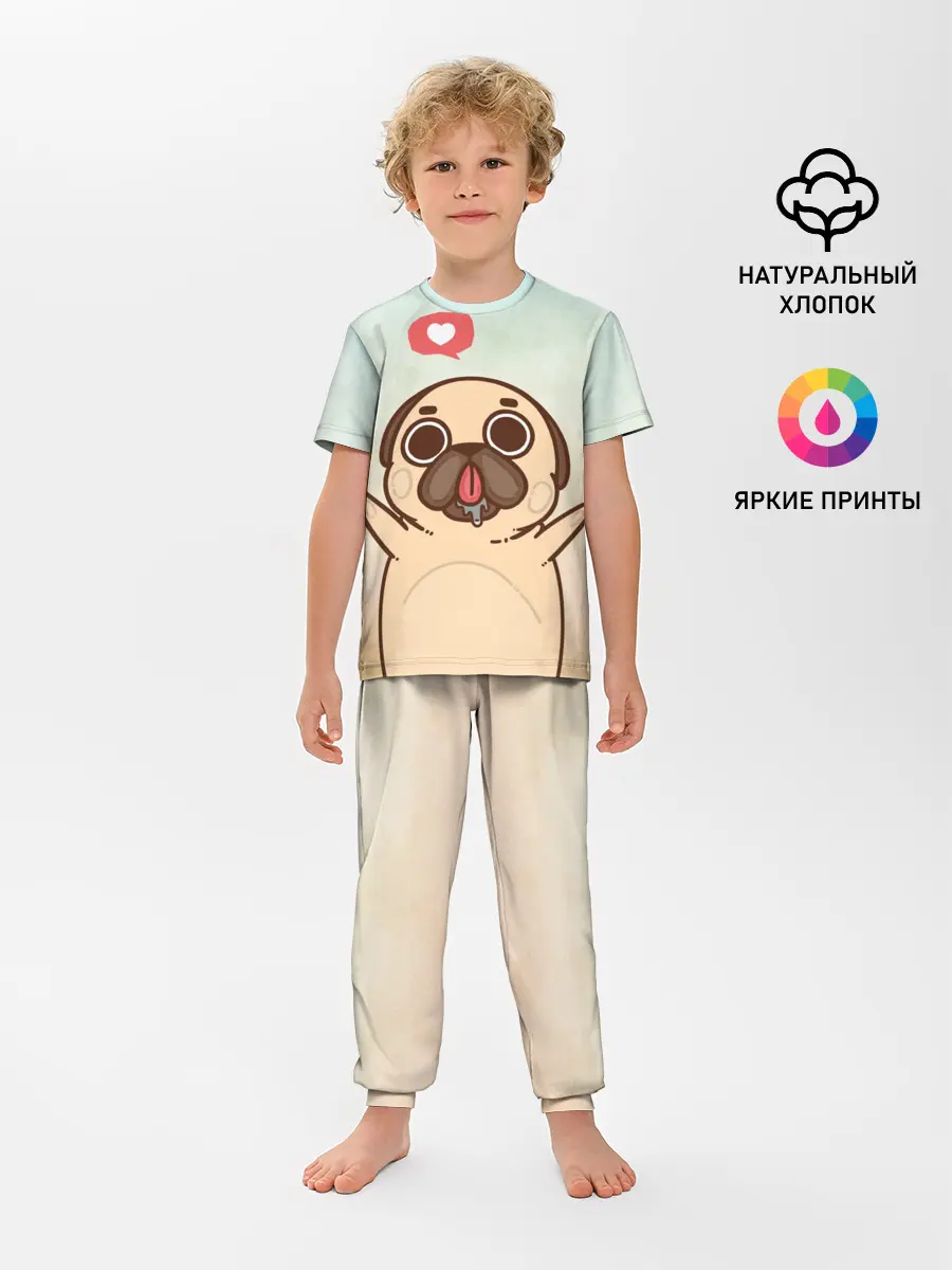 Детская пижама с брюками / Puglie Pug Like