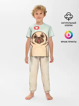 Детская пижама с брюками / Puglie Pug Like