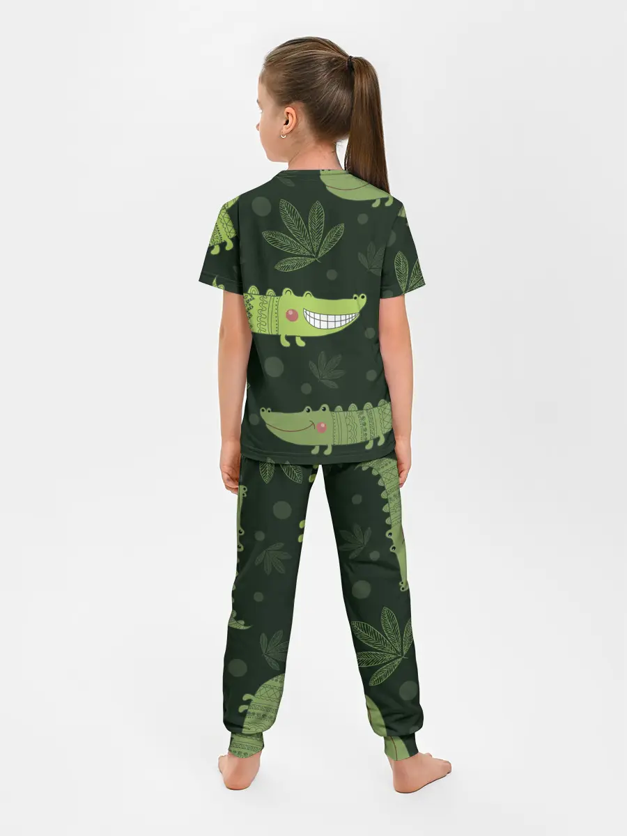 Детская пижама с брюками / Милый крокодил