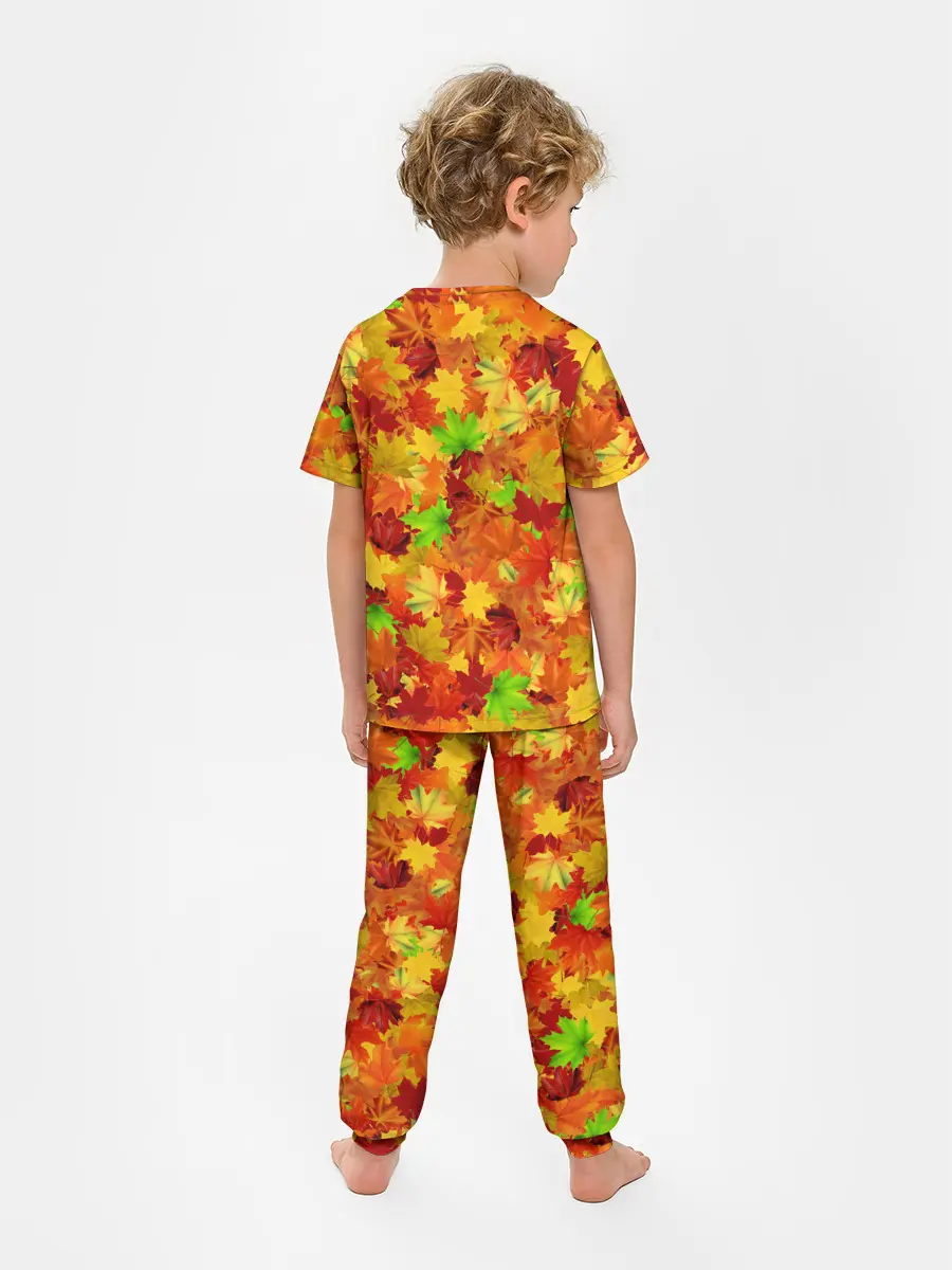 Детская пижама с брюками / Кленовые листья