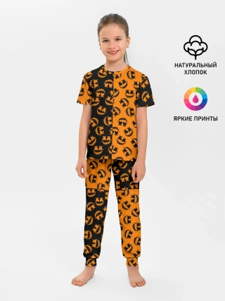 Детская пижама с брюками / УЛЫБКА ТЫКВЫ / ХЕЛЛОУИН