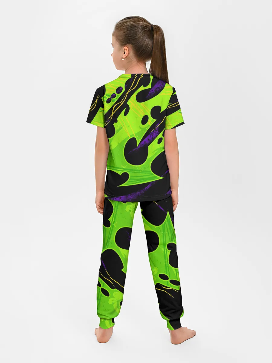 Детская пижама с брюками / КИСЛОТНАЯ ОРГАНИКА | НЕОНОВАЯ