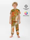 Детская пижама с брюками / Детский оранжево-болотный