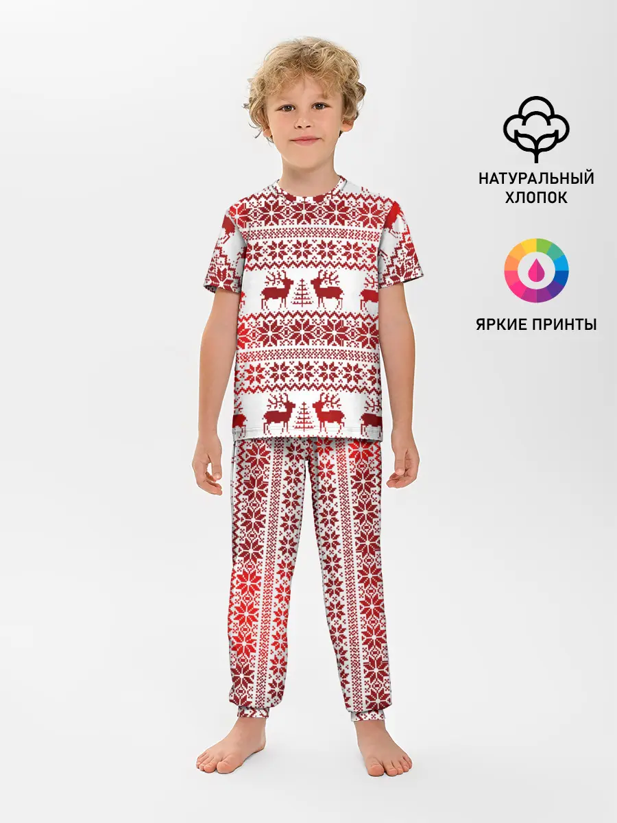 Детская пижама с брюками / Зимний лес