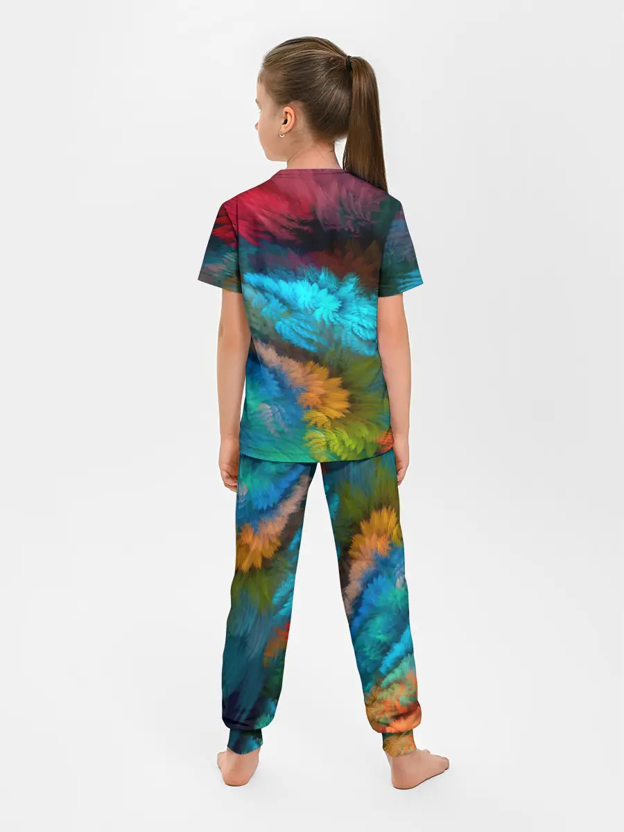 Детская пижама с брюками / Цветной дестрой