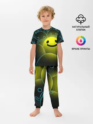 Детская пижама с брюками / НЕОНОВЫЕ СМАЙЛЫ