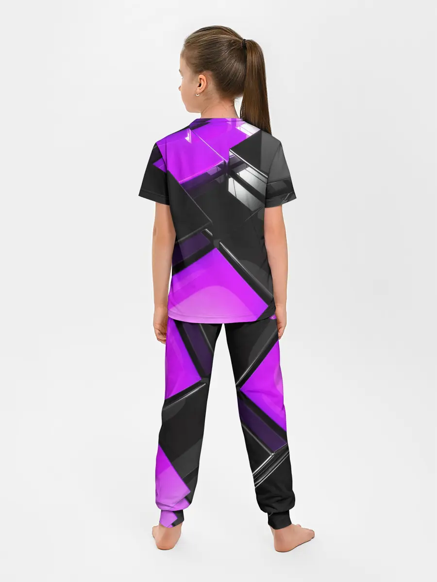 Детская пижама с брюками / Неоновые кубы