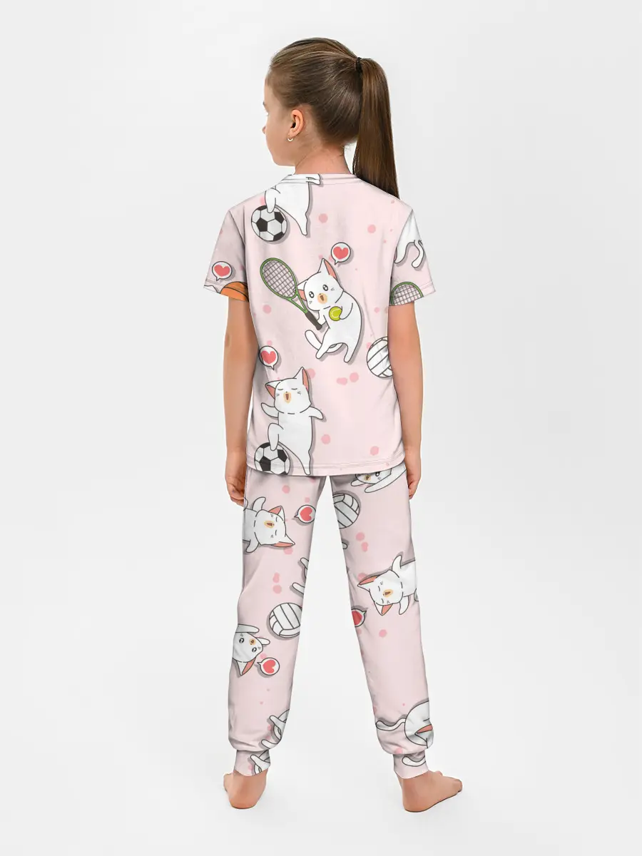 Детская пижама с брюками / Спортивные котики | Мяу спорт