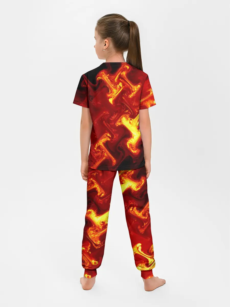Детская пижама с брюками / Огненная лава