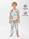 Детская пижама с брюками / Морской паттерн с крабами и водорослями