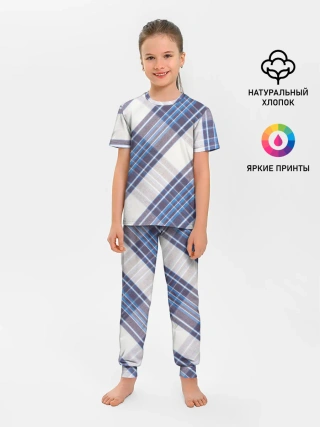 Детская пижама с брюками / Шотландка | Scottish | Tartan