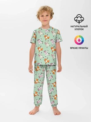Детская пижама с брюками / Dabbing Animals