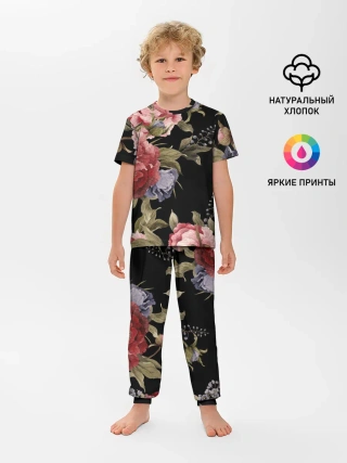 Детская пижама с брюками / Цветы