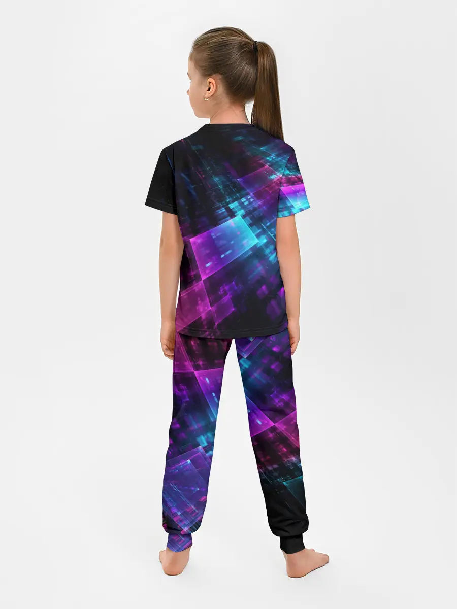 Детская пижама с брюками / Pubg neon style 2019