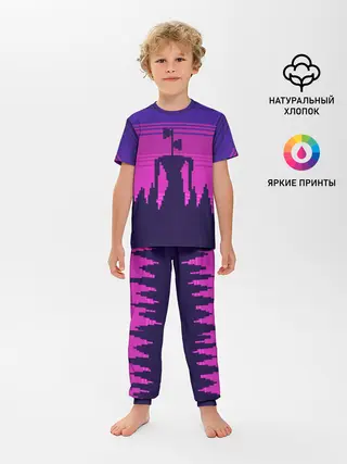 Детская пижама с брюками / Сиреноголовый Пиксельный Город
