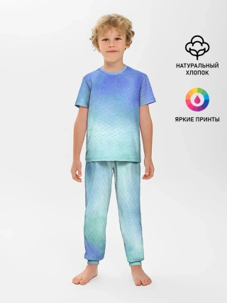 Детская пижама с брюками / Небесная синева
