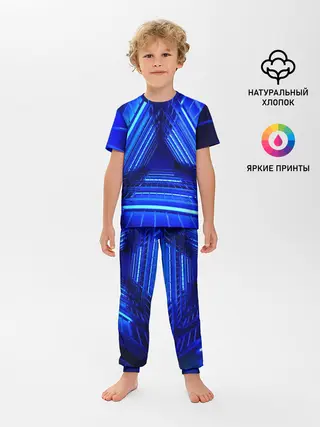 Детская пижама с брюками / Неоновый тоннель