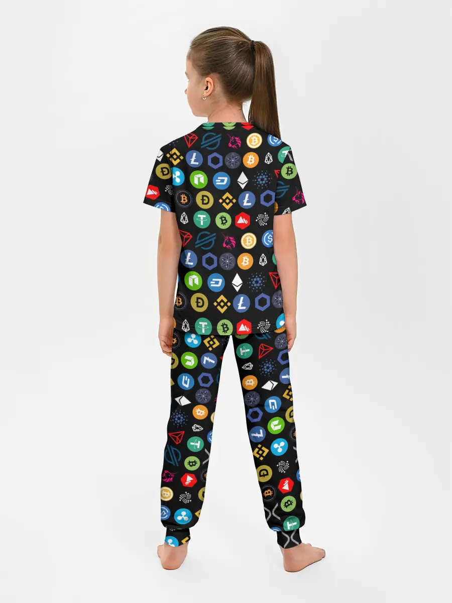 Детская пижама с брюками / ЛОГОТИПЫ КРИПТОВАЛЮТ | CRYPTOCURRENCIES