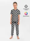 Детская пижама с брюками / Следы на Шахматном Фоне