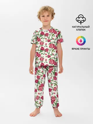 Детская пижама с брюками / Цветочный узор