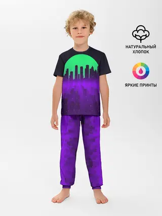 Детская пижама с брюками / НЕОНОВЫЙ ГОРОД