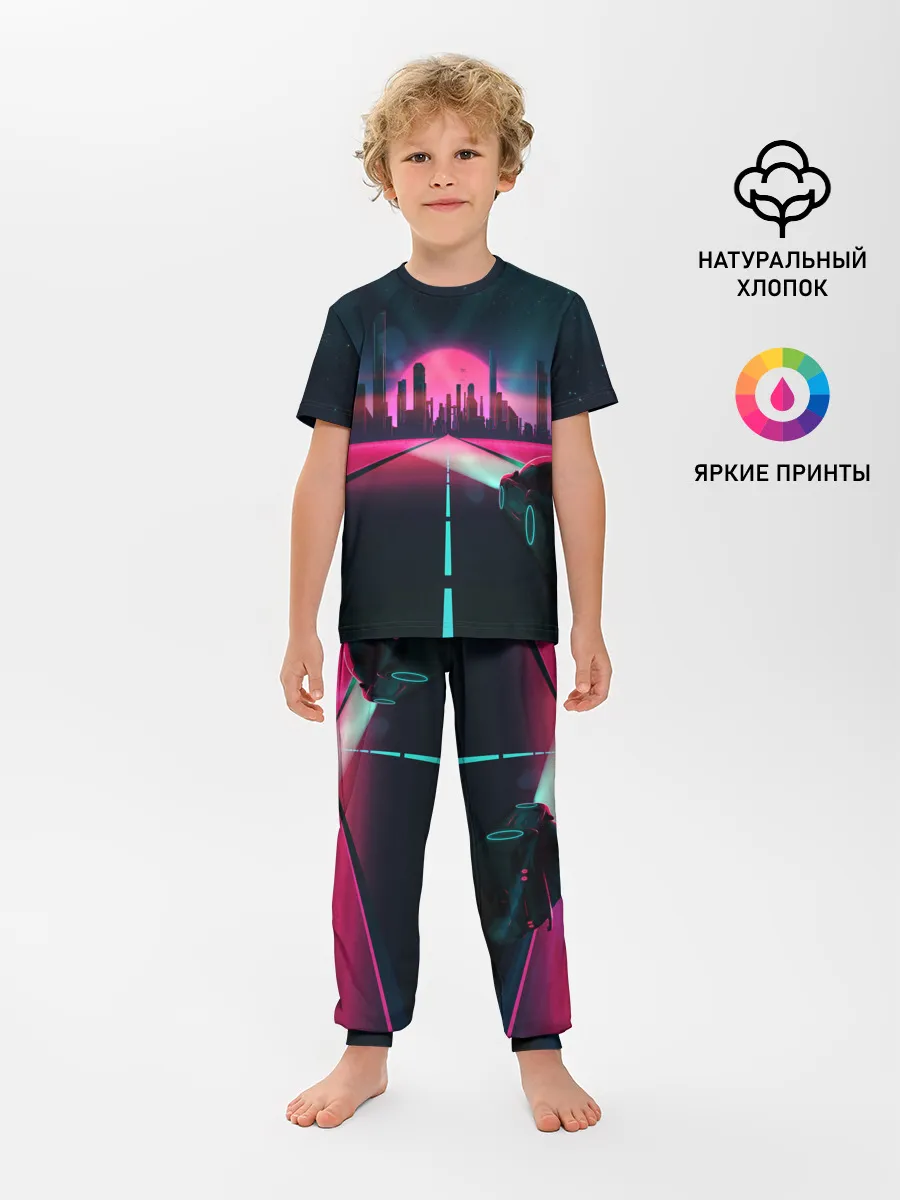 Детская пижама с брюками / НЕОНОВЫЙ ГОРОД