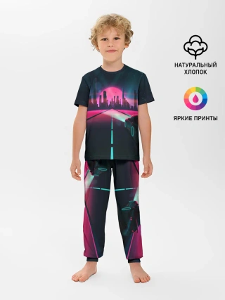 Детская пижама с брюками / НЕОНОВЫЙ ГОРОД