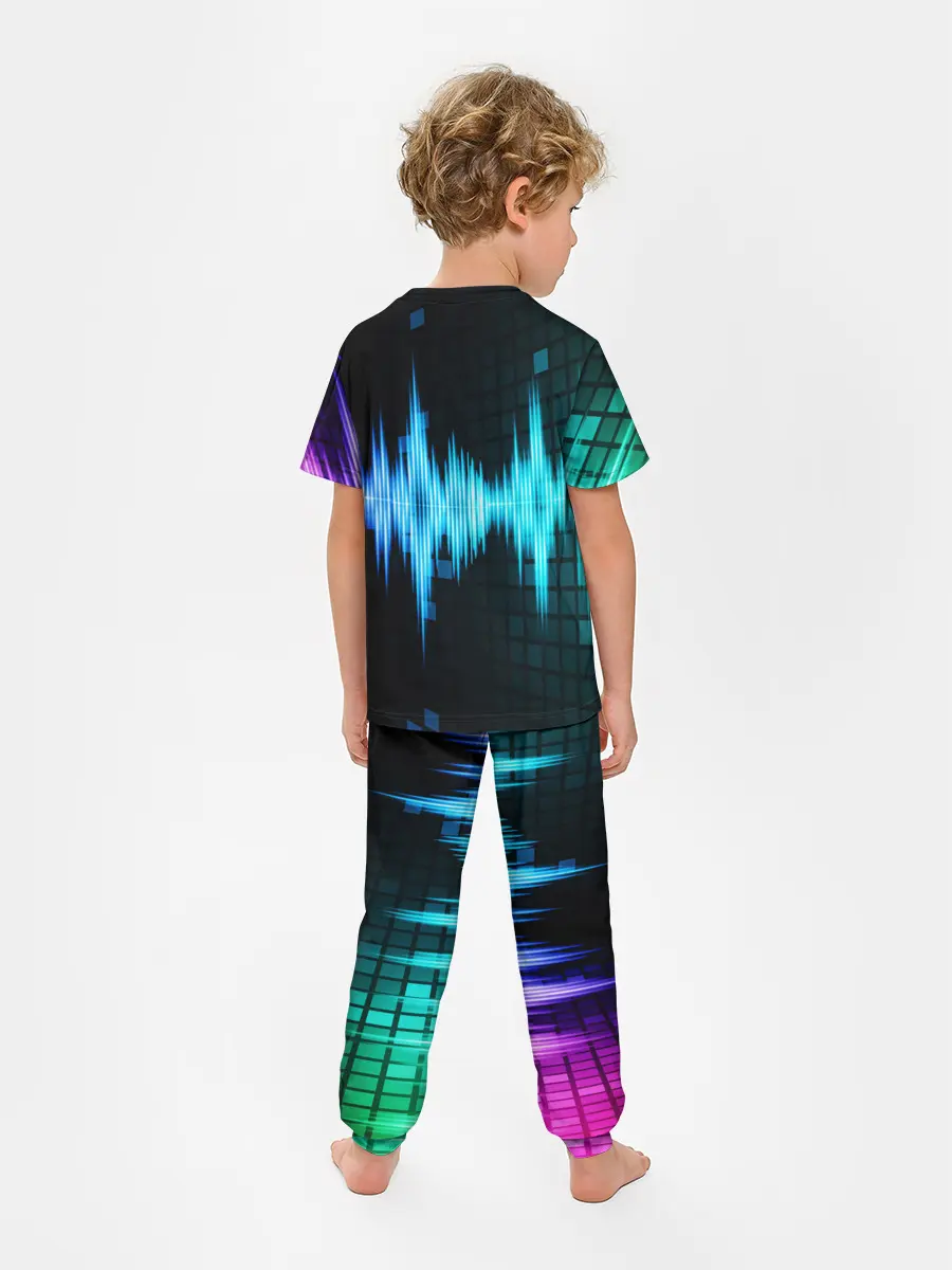 Детская пижама с брюками / neon music