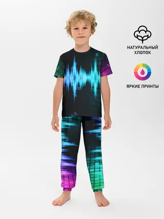Детская пижама с брюками / neon music