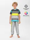 Детская пижама с брюками / Неоновый яркий полосатый узор