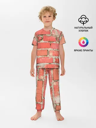Детская пижама с брюками / Кирпичная стена