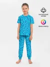 Детская пижама с брюками / Неоновые синие узоры