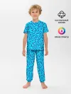Детская пижама с брюками / Неоновые синие узоры