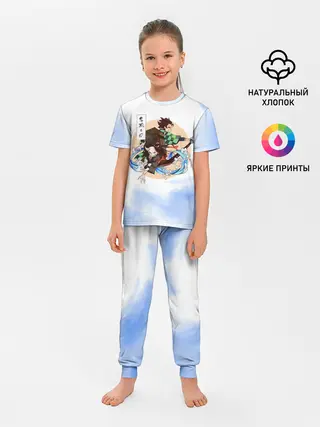 Детская пижама с брюками / Танджиро и Незуко Камадо